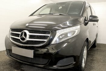 4 949 р. Защитная сетка в бампер (низ, ячейка 4х10 мм) Alfeco Премиум  Mercedes-Benz Vito  W447 (2015-2020) дорестайлинг (Чёрная)  с доставкой в г. Горно‑Алтайск. Увеличить фотографию 3