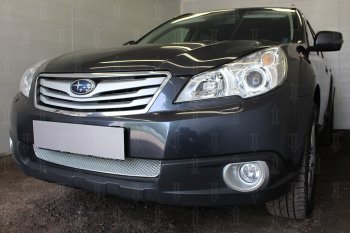 4 199 р. Защитная сетка в бампер (низ, ячейка 4х10 мм) Стрелка11 Премиум Subaru Outback BR/B14 дорестайлинг универсал (2009-2013) (Хром)  с доставкой в г. Горно‑Алтайск. Увеличить фотографию 3