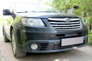 3 989 р. Защитная сетка в бампер (низ, ячейка 4х10 мм) Стрелка11 Премиум Subaru Tribeca (2008-2014) (Чёрная)  с доставкой в г. Горно‑Алтайск. Увеличить фотографию 2