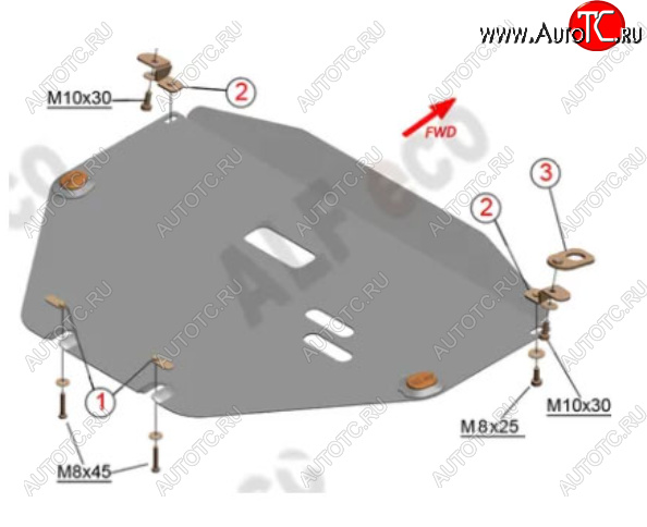 4 549 р. Защита картера двигателя и КПП Alfeco  Honda CR-V  RW,RT (2016-2022) дорестайлинг, рестайлинг (Сталь 2 мм)  с доставкой в г. Горно‑Алтайск