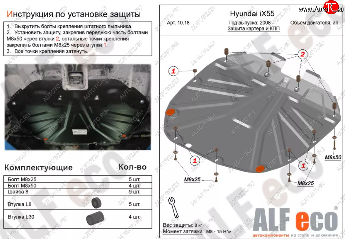 4 999 р. Защита картера двигателя и КПП (V-2,2 CRDI) Alfeco  Hyundai Santa Fe  CM (2009-2012) рестайлинг (Сталь 2 мм)  с доставкой в г. Горно‑Алтайск