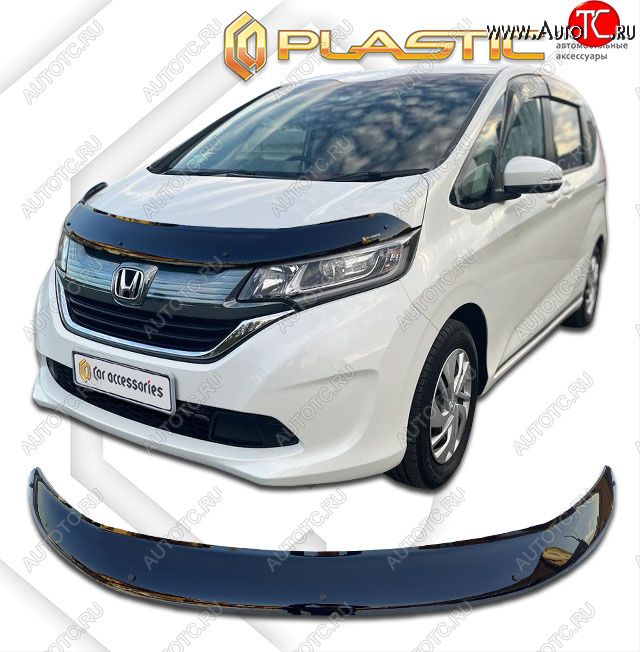 2 189 р. Дефлектор капота CA-Plastic  Honda Freed  GB7,GB8,GB5,GB6 (2016-2019) минивэн дорестайлинг (classic черный, без надписи)  с доставкой в г. Горно‑Алтайск