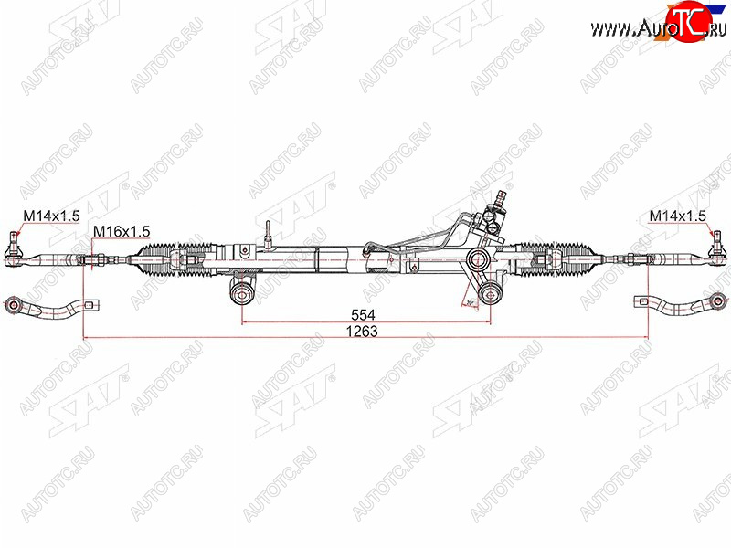 13 999 р. Рейка рулевая LHD SAT  Toyota Fortuner ( AN50/AN60,  AN160) - Hilux  AN120  с доставкой в г. Горно‑Алтайск