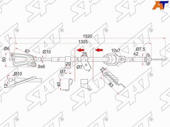 Трос ручника RH 2WD SAT Nissan Wingroad 2 Y11 дорестайлинг универсал (1999-2001)  (-Antiskid)