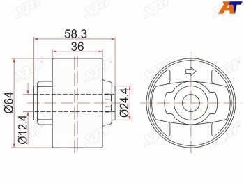 529 р. Сайлентблок Toyota Corolla (E150) 06-13  RAV4 (XA30) 05-13  Lexus NX 14-17  Toyota Auris 06-12  SAT ST-41651-42120  с доставкой в г. Горно‑Алтайск. Увеличить фотографию 1