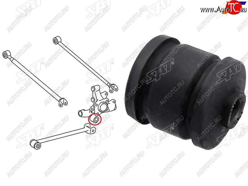 379 р. Сайлентблок Toyota Harrier (XU30) 03-13  Lexus RX 03-09  Toyota Highlander 00-07  Kluger V 00-07 SAT ST-42304-48031-U  с доставкой в г. Горно‑Алтайск