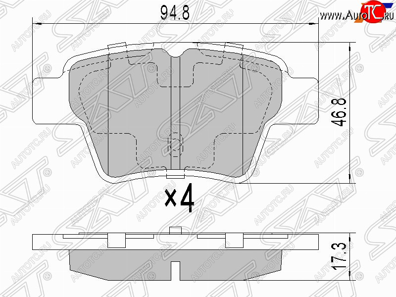 879 р. Задние тормозные колодки SAT  Geely Emgrand EC7 (2009-2016) седан дорестайлинг, хэтчбек  с доставкой в г. Горно‑Алтайск