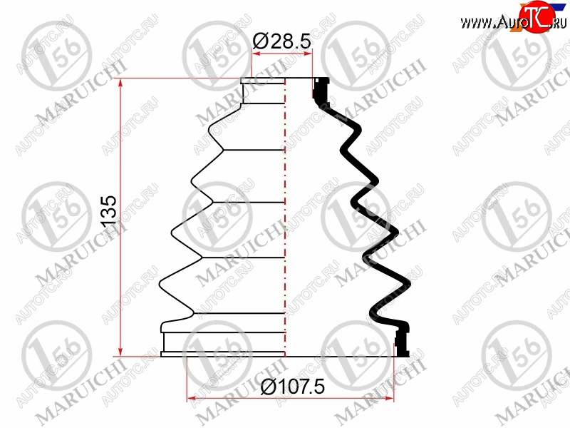 1 099 р. Пыльник ШРУСа наружный TOYOTA LAND CRUISER 100 ##J101 98-07 MARUICHI 02-145  с доставкой в г. Горно‑Алтайск