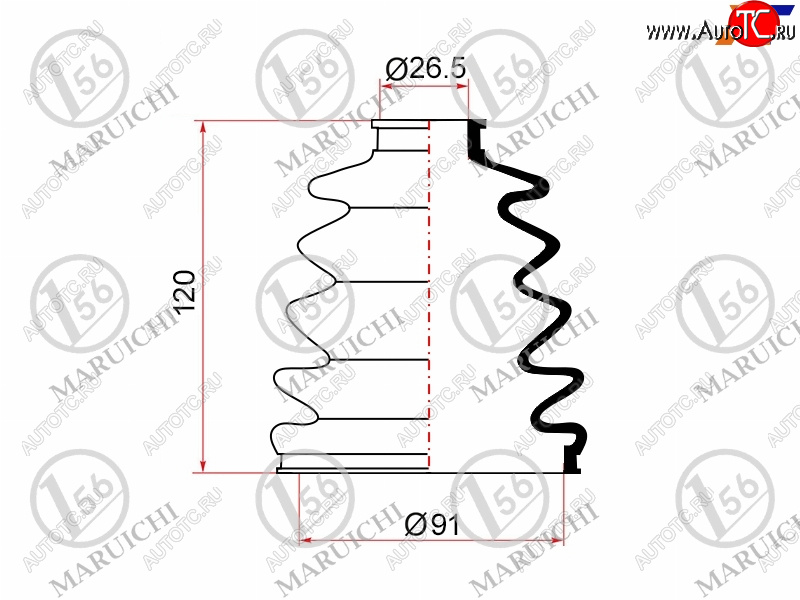 1 169 р. Пыльник ШРУСа наружный MITSUBISHI PAJERO V6070# 99-06 MARUICHI 02-162  с доставкой в г. Горно‑Алтайск
