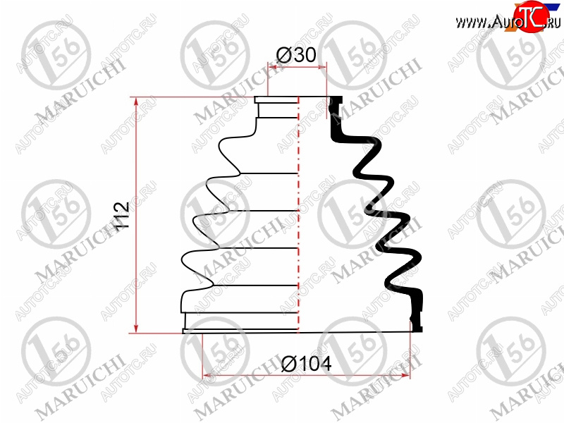1 179 р. Пыльник наружный FR TOYOTA LAND CRUISER PRADO GRJ12#KDJ120KZJ120LJ12#RZJ12#TRJ12# 04-10 1GRFE MARUICHI 02-183  с доставкой в г. Горно‑Алтайск
