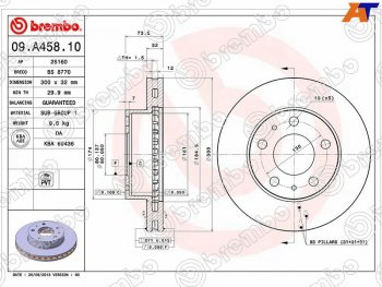 Передний тормозной диск (вентилируемый) BREMBO Fiat Ducato 250 (2006-2014)