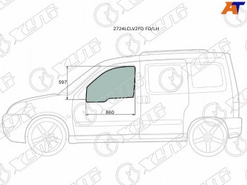 2 699 р. Стекло боковое опускное (Спереди Слева Цвет зеленый) Citroen Berlingo 96-12  Peugeot Partner 96-1 XYG 2724LCLV2FD FD/LH  с доставкой в г. Горно‑Алтайск. Увеличить фотографию 1