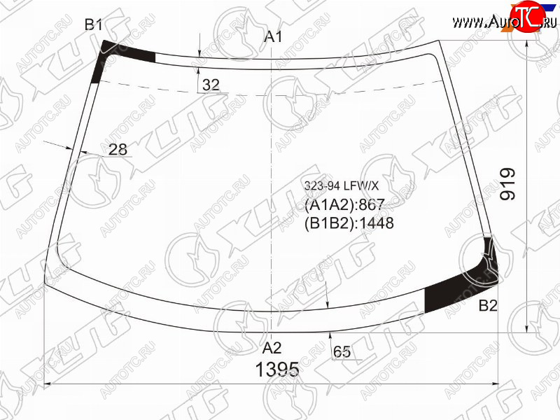 6 999 р. Стекло лобовое Mazda 323 94-00  Lantis 93-97 XYG 323-94 LFW/X  с доставкой в г. Горно‑Алтайск