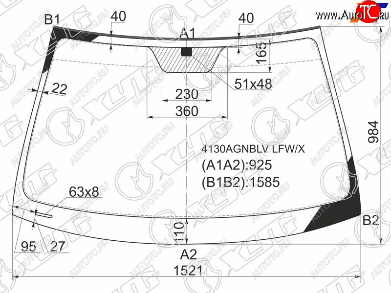6 249 р. Стекло лобовое Hyundai Sonata 04-10 XYG 4130AGNBLV LFW/X  с доставкой в г. Горно‑Алтайск