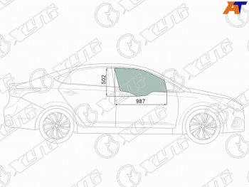 2 539 р. Стекло боковое опускное (Спереди Справа Цвет зеленый Крепления) Hyundai Solaris 17-20  Accent 17 XYG 4168RGNS4FD FD/RH  с доставкой в г. Горно‑Алтайск. Увеличить фотографию 1