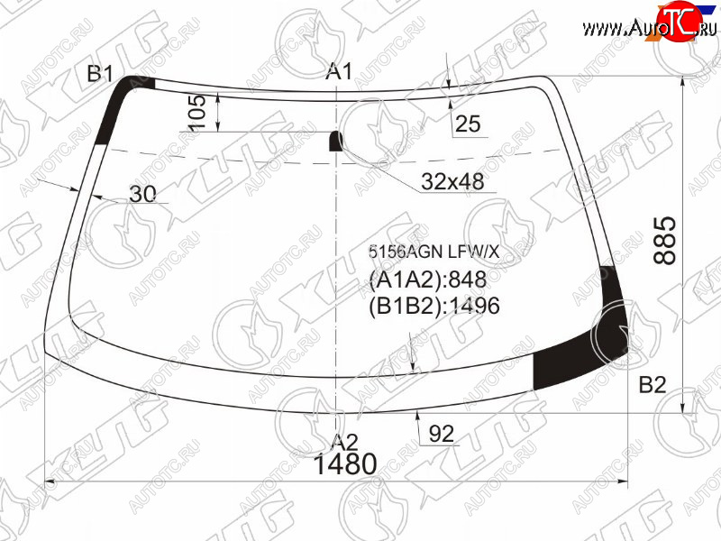 5 699 р. Стекло лобовое Mazda 626 97-02  Capella 97-02 XYG 5156AGN LFW/X  с доставкой в г. Горно‑Алтайск