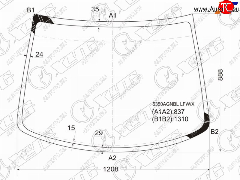 4 599 р. Стекло лобовое Smart Fortwo 98-07 XYG 5350AGNBL LFW/X  с доставкой в г. Горно‑Алтайск