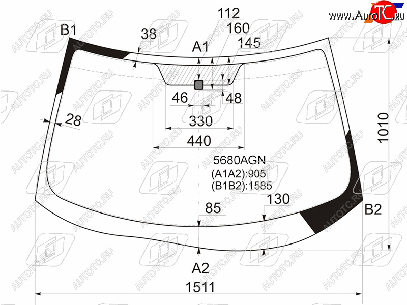 5 999 р. Стекло лобовое Mitsubishi Outlander 05-12  Citroen C-Crosser 07-12  Peugeot 4007 07-14 FUYAO 5680AGN  с доставкой в г. Горно‑Алтайск