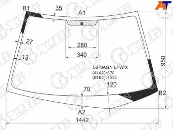 5 899 р. Стекло лобовое Mitsubishi Lancer 02-10  Lancer Evolution 01-08 XYG 5670AGN LFW/X  с доставкой в г. Горно‑Алтайск. Увеличить фотографию 1