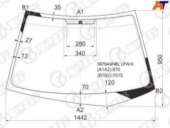 5 899 р. Стекло лобовое Mitsubishi Lancer 02-10  Lancer Evolution 01-08 XYG 5670AGNBL LFW/X  с доставкой в г. Горно‑Алтайск. Увеличить фотографию 1