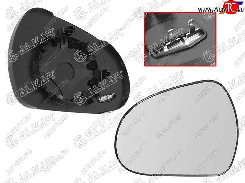 759 р. Левое полотно зеркала (асферическое, с обогревом) ALKAR Peugeot 308 T7 универсал дорестайлинг (2007-2011)  с доставкой в г. Горно‑Алтайск