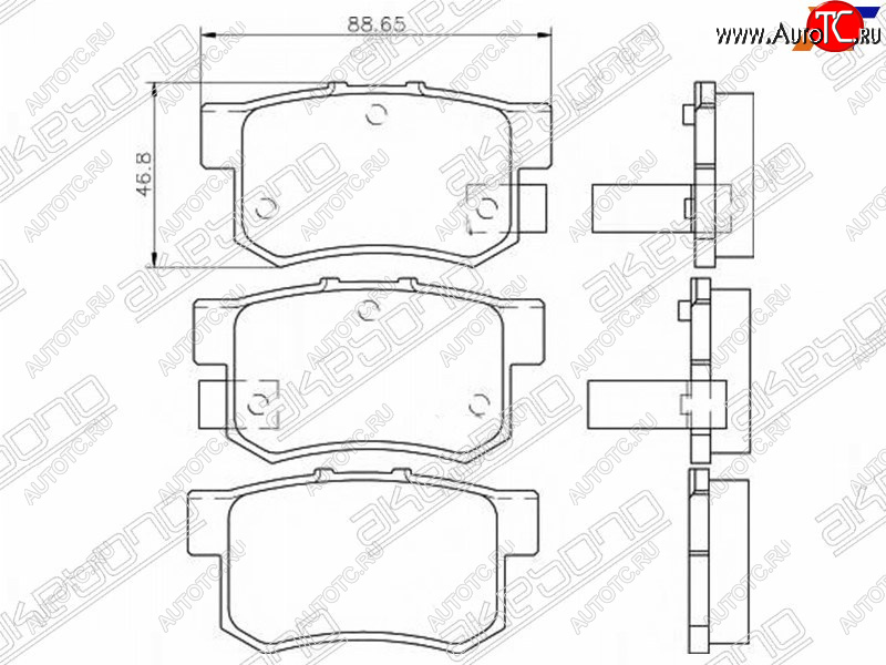 2 889 р. Задние колодки тормозные AKEBONO  Honda CR-V  RD4,RD5,RD6,RD7,RD9  - Stream ( 1 RN1,RN3,  1 RN2,RN4, RN1, RN3, RN5)  с доставкой в г. Горно‑Алтайск