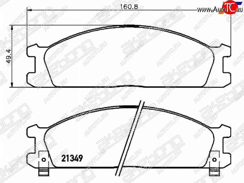 2 259 р. Колодки тормозные AKEBONO (передние)  Nissan Navara  1 D21 - Pathfinder  R50  с доставкой в г. Горно‑Алтайск