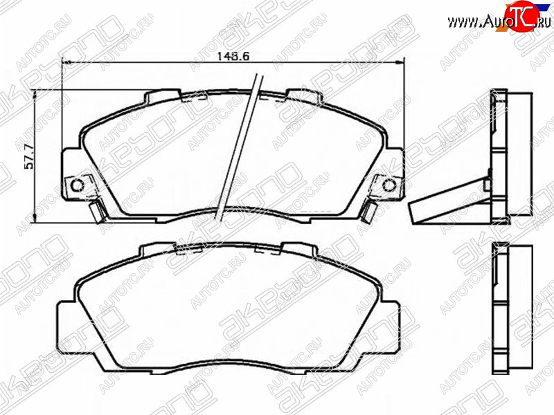 2 399 р. Колодки тормозные AKEBONO (передние)  Honda Odyssey  1 - StepWagon  RF1,RF2  с доставкой в г. Горно‑Алтайск