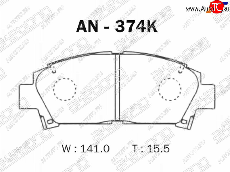 2 999 р. Колодки тормозные AKEBONO (передние)  Toyota Avensis  T220 седан (2000-2003) рестайлинг  с доставкой в г. Горно‑Алтайск