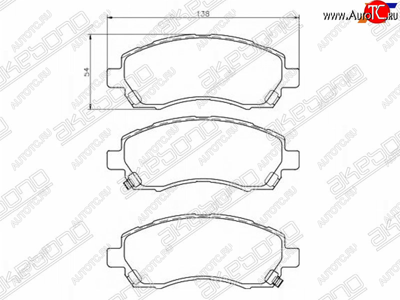 2 249 р. Колодки тормозные AKEBONO (передние)  Subaru Impreza  GF - Legacy ( BD/B11,  BH/BE12)  с доставкой в г. Горно‑Алтайск