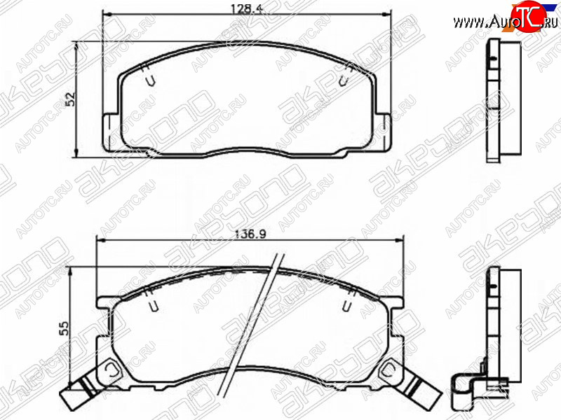 2 499 р. Колодки тормозные AKEBONO (передние) Toyota Estima XR10,XR20 (1990-1999)  с доставкой в г. Горно‑Алтайск