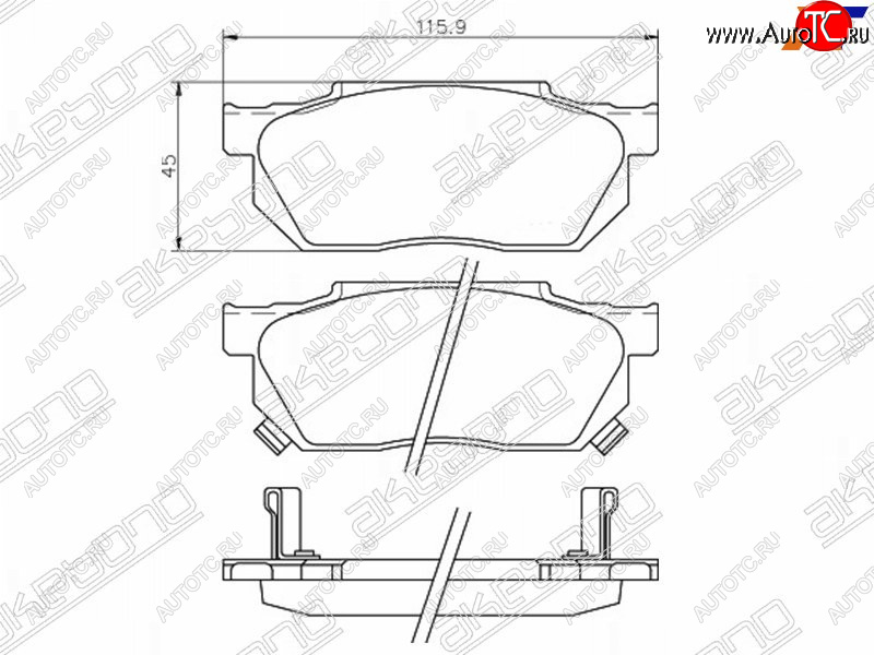 2 689 р. Колодки тормозные AKEBONO (передние)  Honda Fit  1 (2001-2004) GD дорестайлинг  с доставкой в г. Горно‑Алтайск