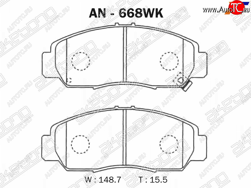 3 299 р. Колодки тормозные AKEBONO (передние)  Honda Accord  CU (2008-2013) седан дорестайлинг, седан рестайлинг  с доставкой в г. Горно‑Алтайск