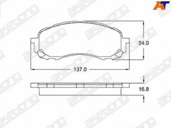 Колодки тормозные AKEBONO (передние) Subaru (Субару) Forester (Форестер)  SH (2008-2013) SH