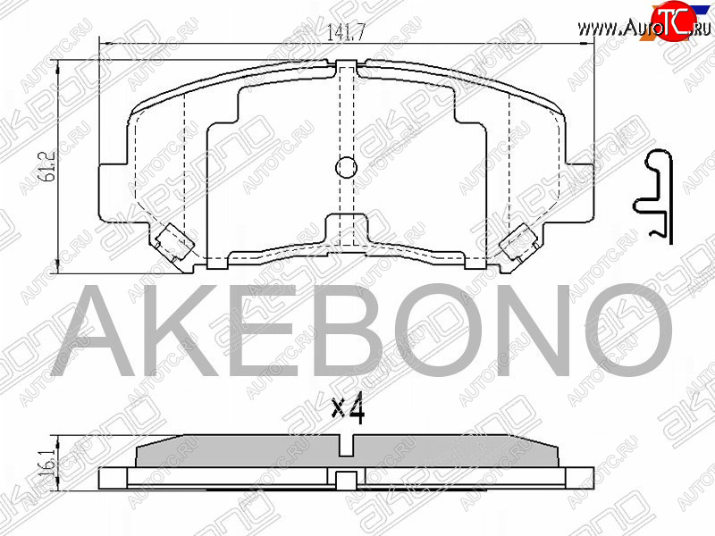 3 399 р. Колодки тормозные AKEBONO (передние)  Mazda CX-5  KE (2011-2017) дорестайлинг, рестайлинг  с доставкой в г. Горно‑Алтайск