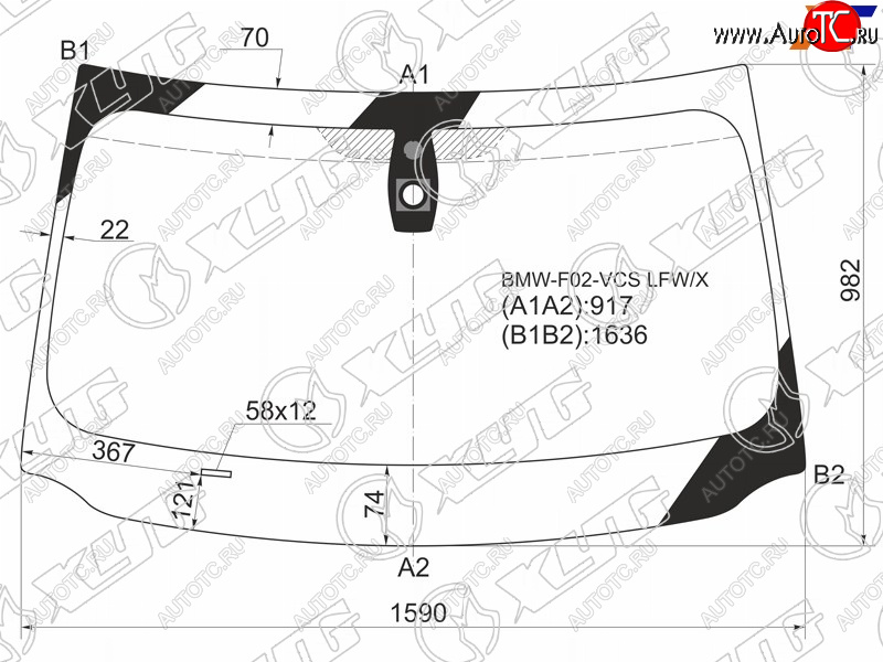 7 999 р. Стекло лобовое (Датчик дождя) XYG  BMW 7 серия  F01-F04 (2008-2015) седан  с доставкой в г. Горно‑Алтайск