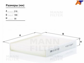 Фильтр салона MANN Lexus (Лексус) RX (РХ)  200T (2015-2017),  RX350 (РХ)  AL20 (2015-2019), Toyota (Тойота) C-HR (С-НР)  NGX10, ZGX10 (2016-2024),  Prius (Приус)  XW50 (2015-2024)