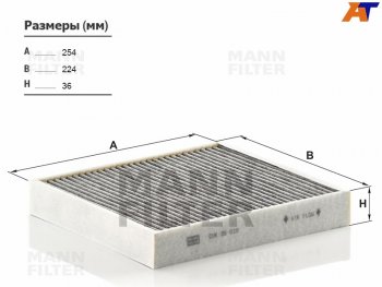 Фильтр салона угольный MANN Skoda Fabia Mk2 универсал рестайлинг (2010-2014)