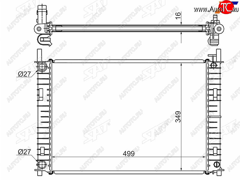 6 399 р. Радиатор SAT  Ford Fiesta  5 (2001-2005), Ford Fusion  1 (2002-2012), Mazda 2/Demio  DY (2002-2007)  с доставкой в г. Горно‑Алтайск