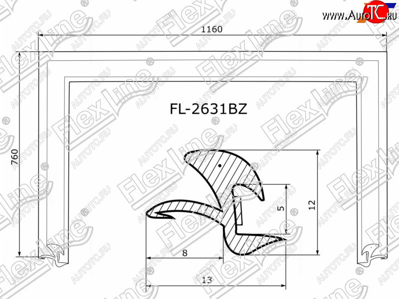 2 589 р. Молдинг лобового стекла (П-образный) FLEXLINE Honda Jazz (2008-2015)  с доставкой в г. Горно‑Алтайск