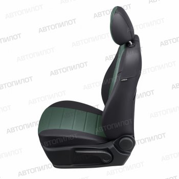13 649 р. Чехлы сидений (экокожа) Автопилот  Chery Amulet (Corda)  A15 (2003-2010) лифтбэк (черный/зеленый)  с доставкой в г. Горно‑Алтайск. Увеличить фотографию 3