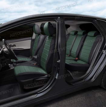 13 649 р. Чехлы сидений (экокожа) Автопилот  Chery Amulet (Corda)  A15 (2003-2010) лифтбэк (черный/зеленый)  с доставкой в г. Горно‑Алтайск. Увеличить фотографию 7