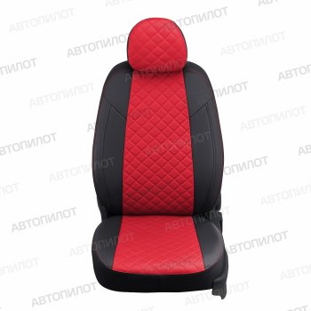 8 499 р. Чехлы сидений (экокожа) Автопилот Ромб  Honda CR-V  RE1,RE2,RE3,RE4,RE5,RE7 (2007-2012) дорестайлинг, рестайлинг (черный/красный)  с доставкой в г. Горно‑Алтайск. Увеличить фотографию 3