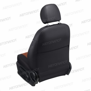 8 499 р. Чехлы сидений (экокожа) Автопилот Ромб  Honda CR-V  RE1,RE2,RE3,RE4,RE5,RE7 (2007-2012) дорестайлинг, рестайлинг (черный/коричневый)  с доставкой в г. Горно‑Алтайск. Увеличить фотографию 4