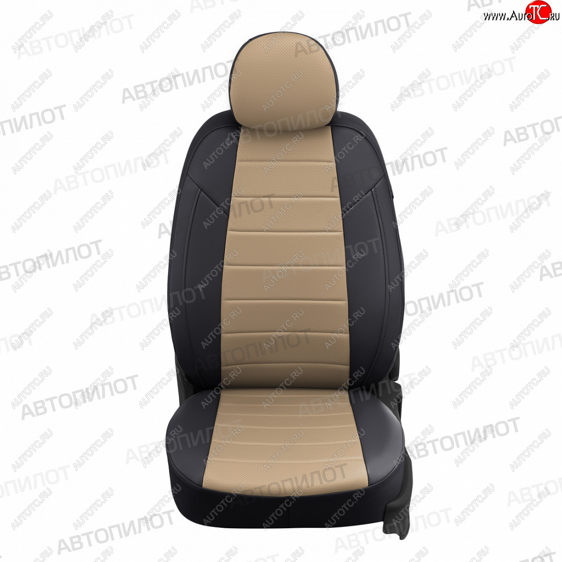 13 649 р. Чехлы сидений (экокожа) Автопилот  KIA Optima  3 TF (2010-2016) дорестайлинг седан, рестайлинг седан (черный/темно-бежевый)  с доставкой в г. Горно‑Алтайск