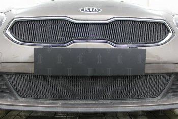 3 099 р. Защитная сетка в бампер (низ, ячейка 3х7 мм) Alfeco Стандарт  KIA Ceed  3 CD (2018-2024) универсал, хэтчбэк (Чёрная)  с доставкой в г. Горно‑Алтайск. Увеличить фотографию 2