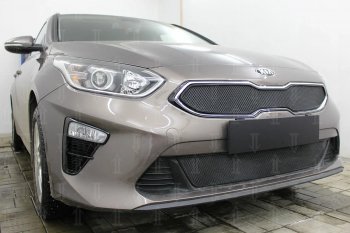 3 099 р. Защитная сетка в бампер (низ, ячейка 3х7 мм) Alfeco Стандарт  KIA Ceed  3 CD (2018-2024) универсал, хэтчбэк (Чёрная)  с доставкой в г. Горно‑Алтайск. Увеличить фотографию 5