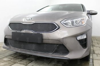 3 099 р. Защитная сетка в бампер (низ, ячейка 3х7 мм) Alfeco Стандарт  KIA Ceed  3 CD (2018-2024) универсал, хэтчбэк (Чёрная)  с доставкой в г. Горно‑Алтайск. Увеличить фотографию 4