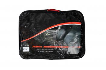 4 999 р. Чехлы для сидений (Жаккард) Seintex   Chevrolet Aveo ( T200,  T250,  T300) (2002-2015) хэтчбек 5 дв, седан, седан рестайлинг, хэтчбек 5 дв рестайлинг, седан, хэтчбек (черный, вставка серая)  с доставкой в г. Горно‑Алтайск. Увеличить фотографию 2