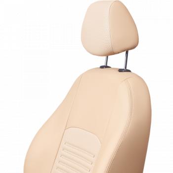 9 449 р. Комплект чехлов для сидений (РЗС 60/40 3Г Илана+Орегон) ТУРИН СТ Lord Autofashion  Mitsubishi ASX (2019-2025) 3-ий рестайлинг (бежевый, вставка бежевая, строчка бежевая)  с доставкой в г. Горно‑Алтайск. Увеличить фотографию 4